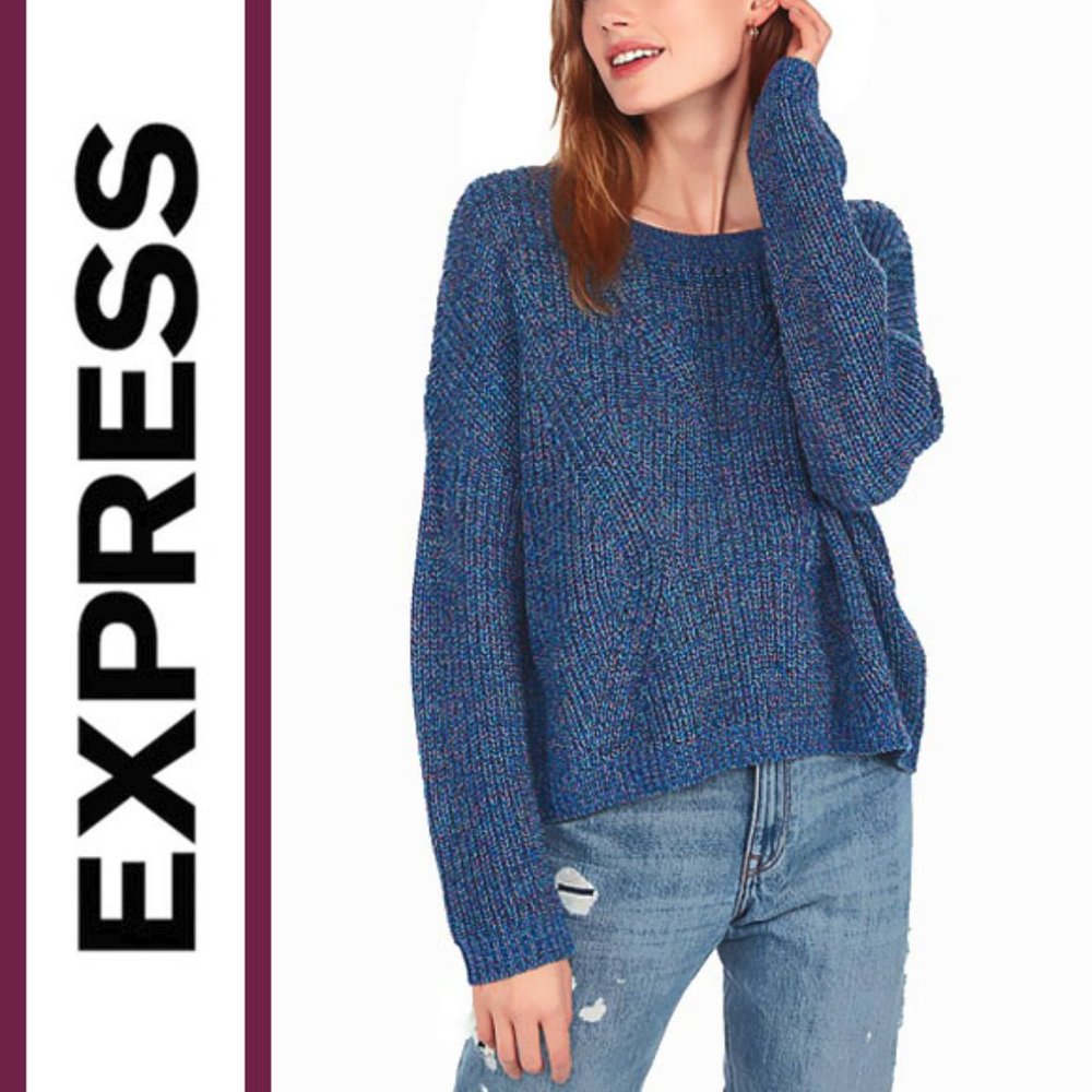 Express | Cable Knit Keyhole Back Pullover Sweater